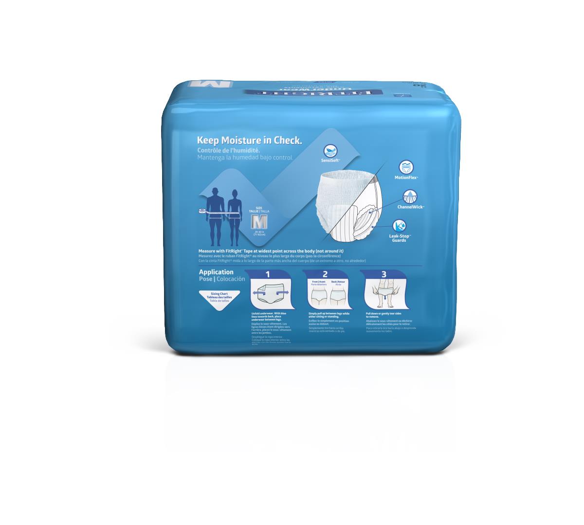 Medline Fitright Ultra Disposable Underwear, detailed feature view