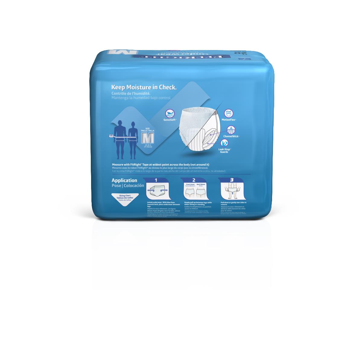 Fitright Super Adult Incontinence Underwear, demonstrating absorbency or comfort aspects.