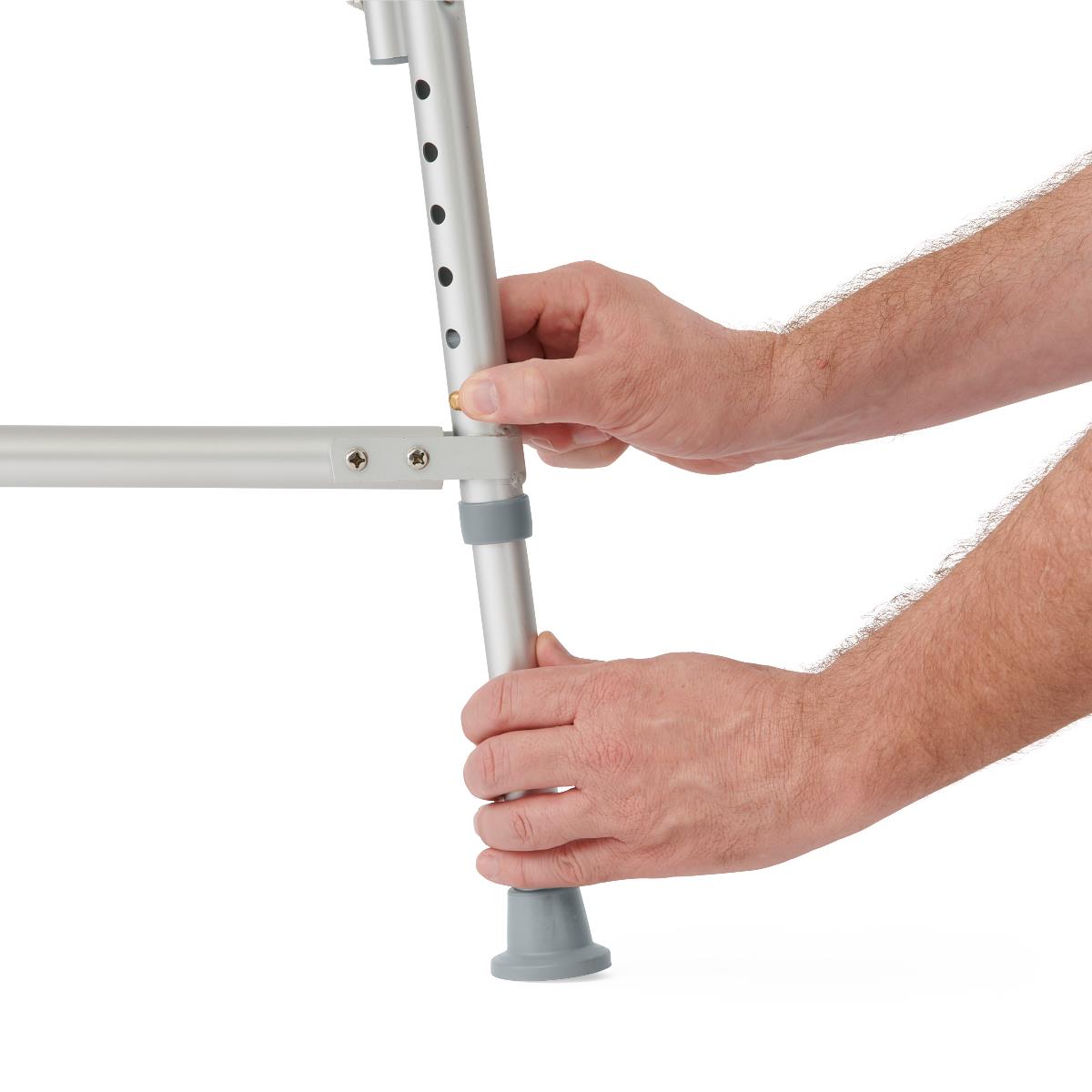 Medline Heavy Duty Bariatric Shower Chair with Back, angled view, showing seat and backrest.