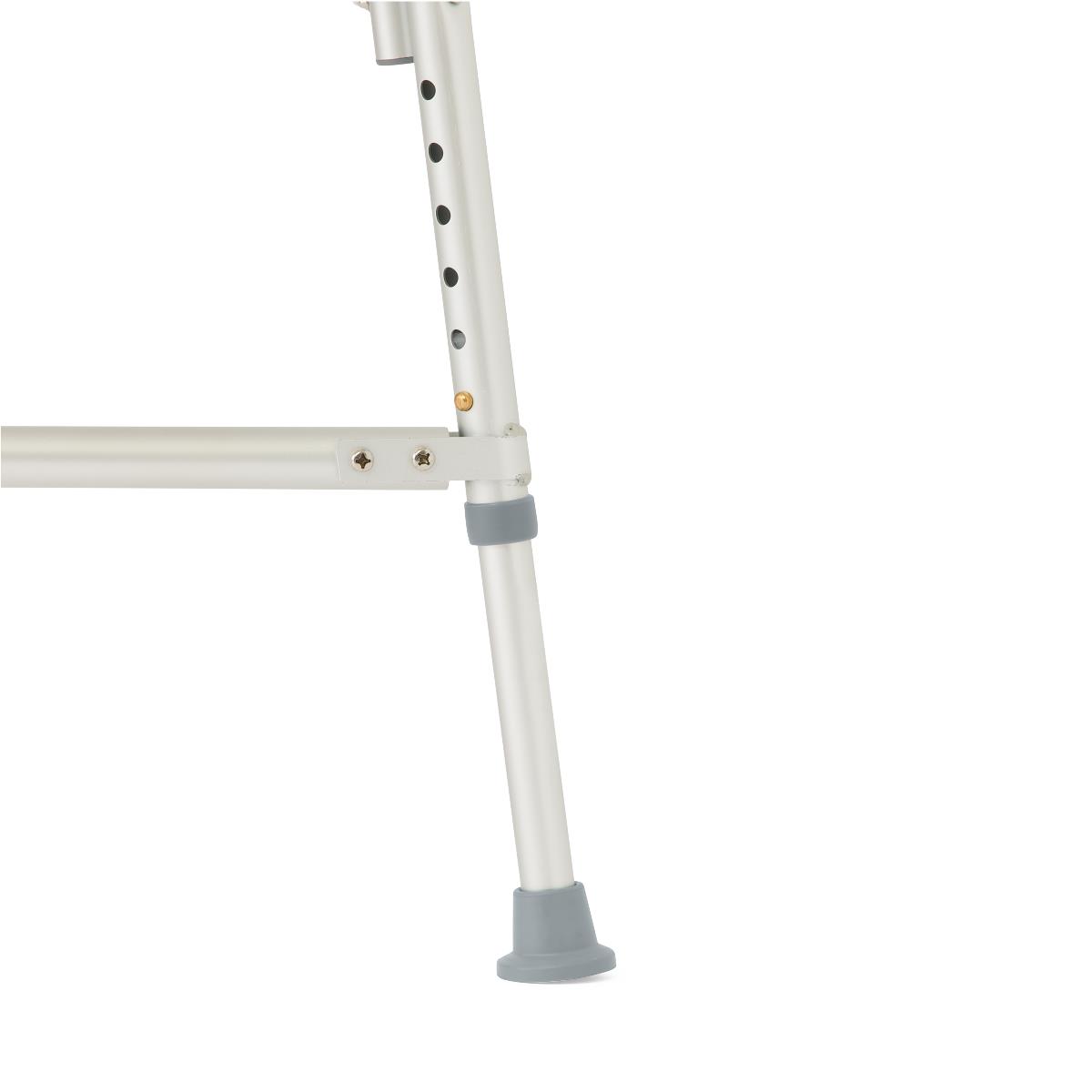 Medline Heavy Duty Bariatric Shower Chair with Back, front view, in a shower.