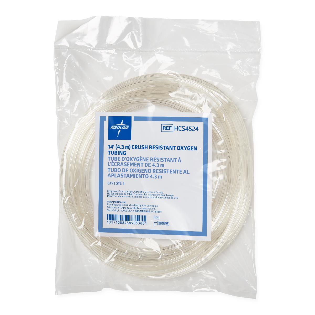 Medline Clear Oxygen Tubing with Standard Connector