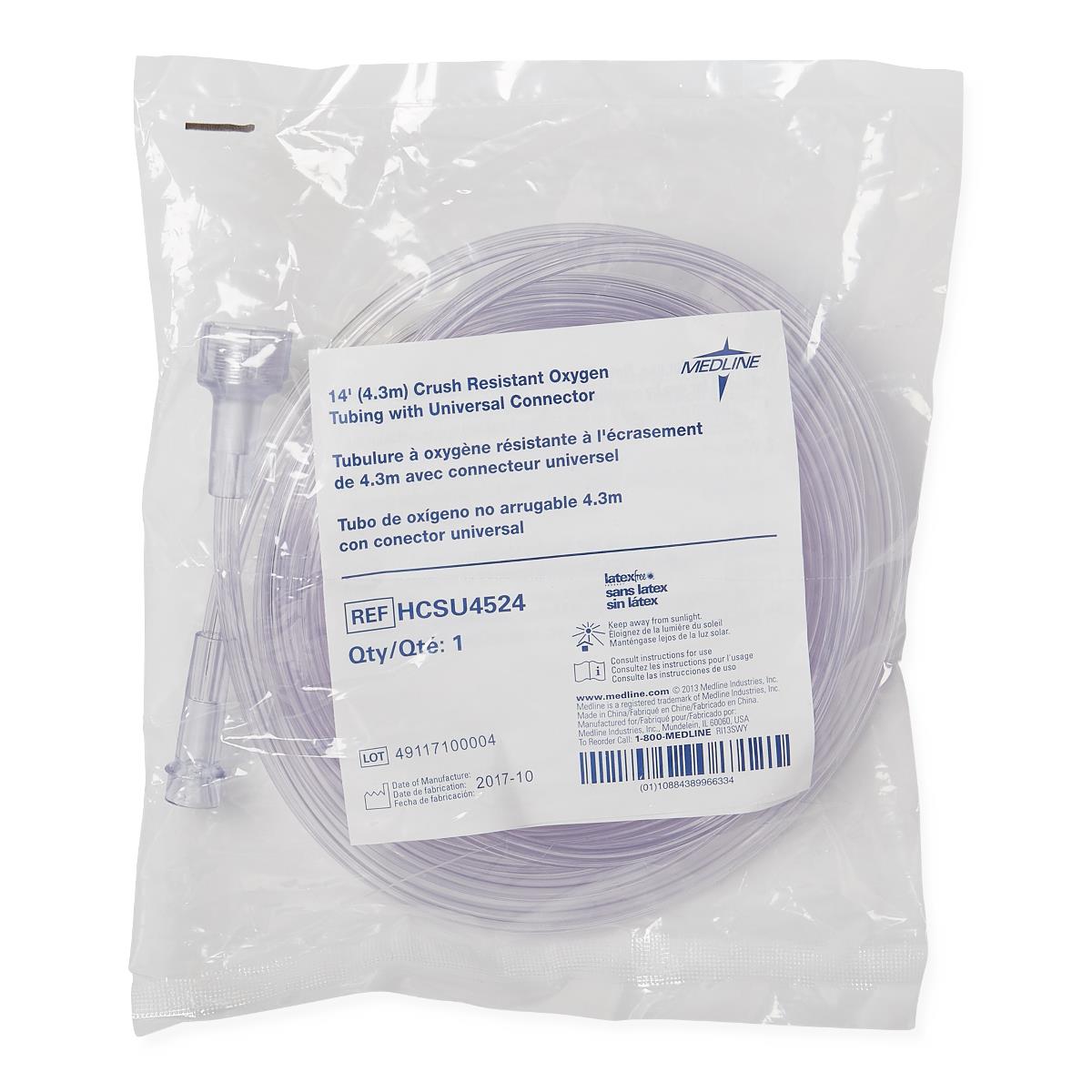 Medline Clear Oxygen Tubing with Universal Connector