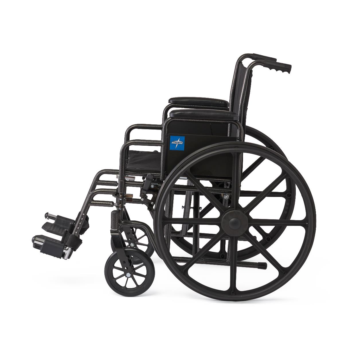 Medline Guardian K1 Wheelchair, close-up of ergonomic handgrips and brakes