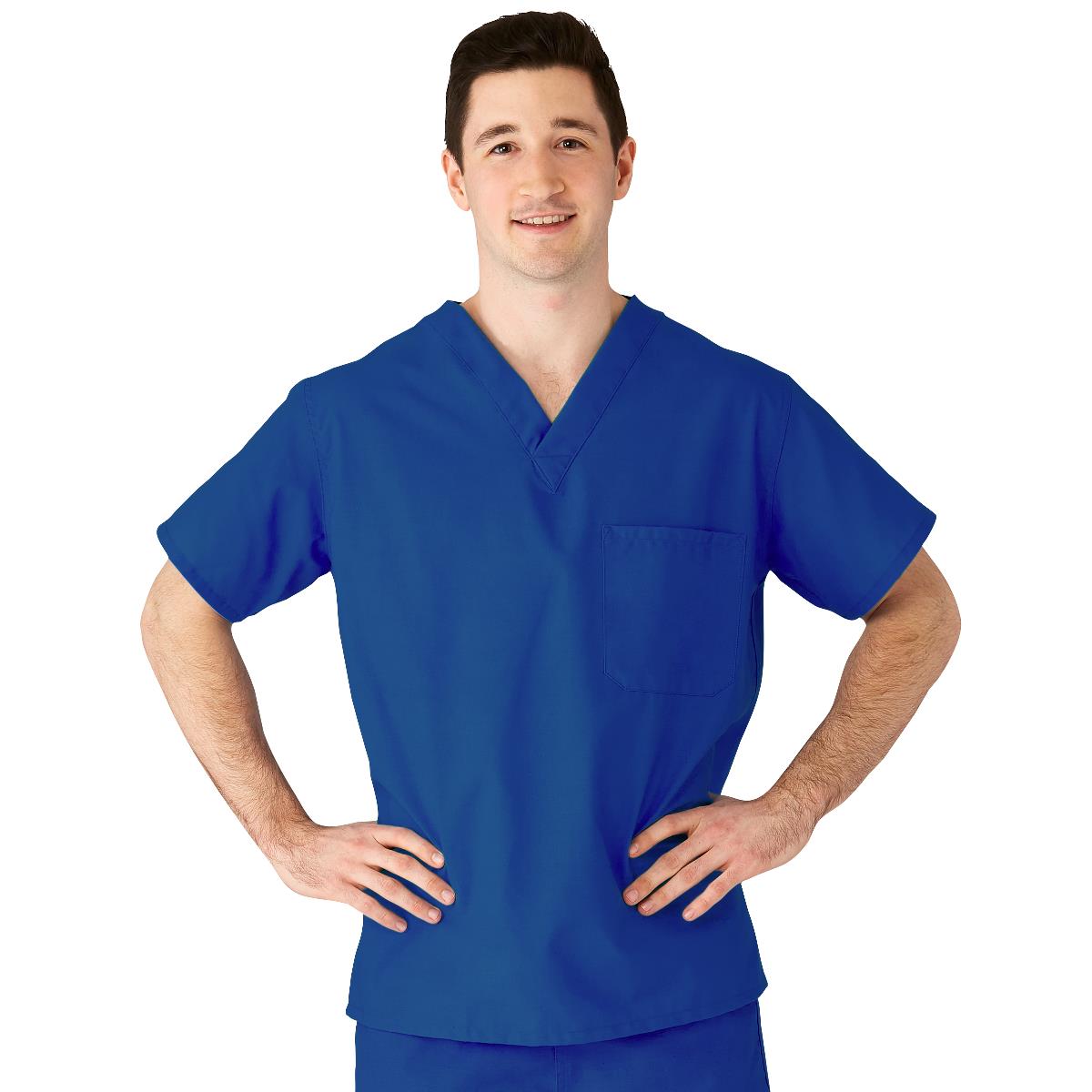 AngelStat Unisex Reversible Scrub Tops with Angelica CC - Sapphire (Style 610)