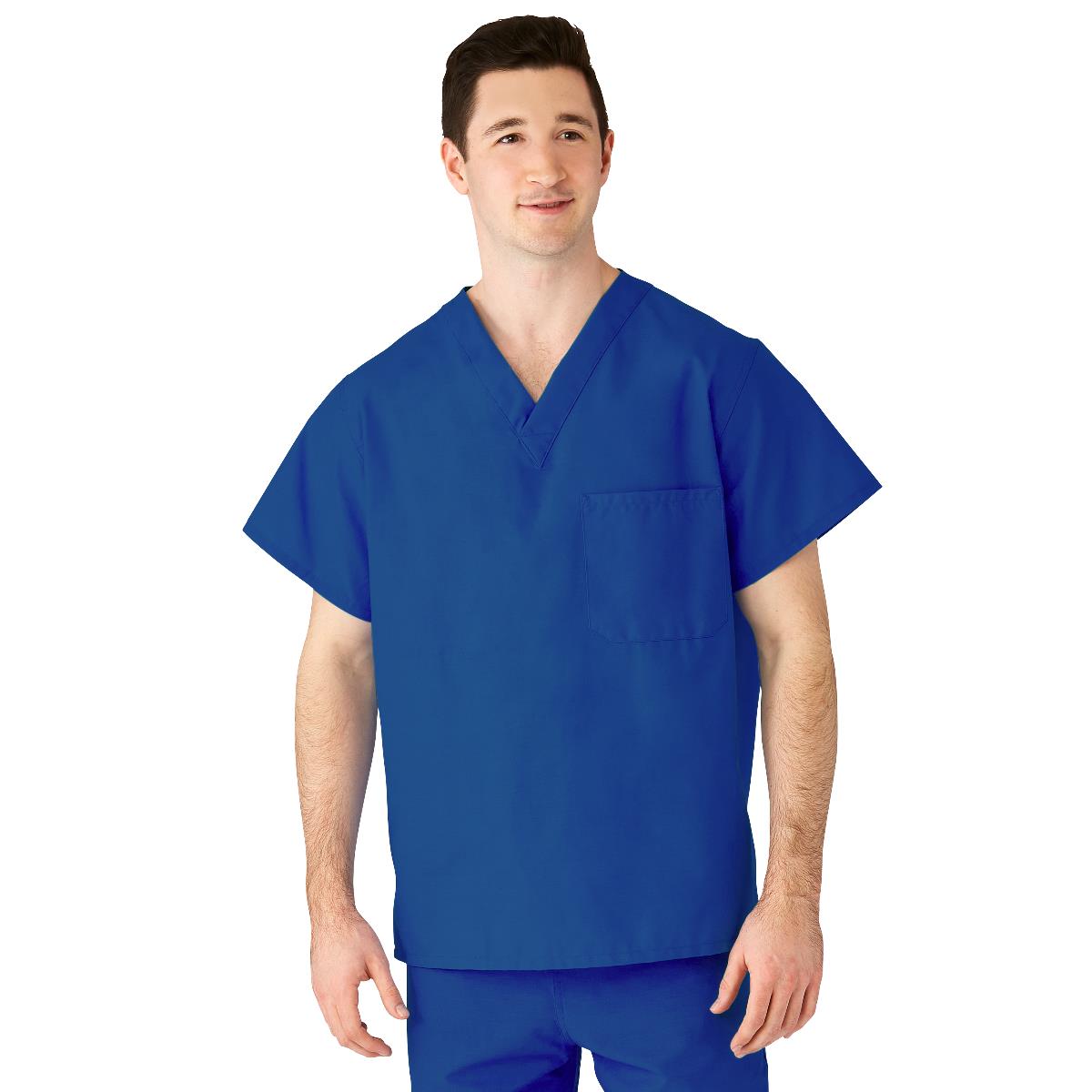 AngelStat Unisex Reversible Scrub Tops with Angelica CC - Sapphire (Style 610)