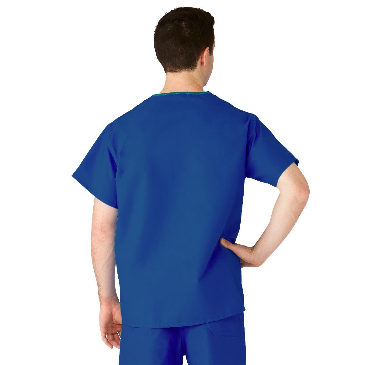 AngelStat Unisex Reversible Scrub Tops with Angelica CC - Sapphire (Style 610)