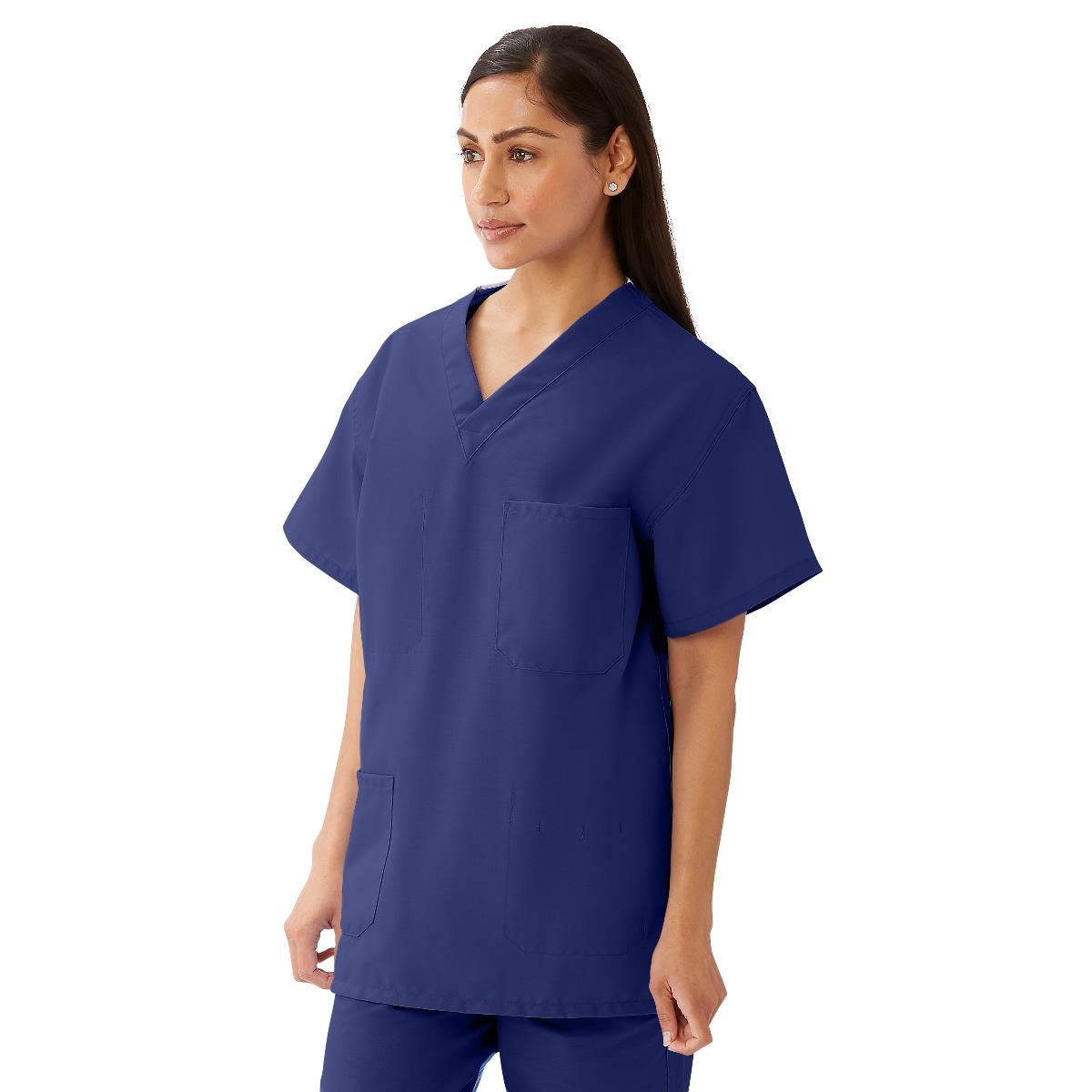 AngelStat Unisex Reversible V-Neck Scrub Tops with 4 Pockets - BeHope