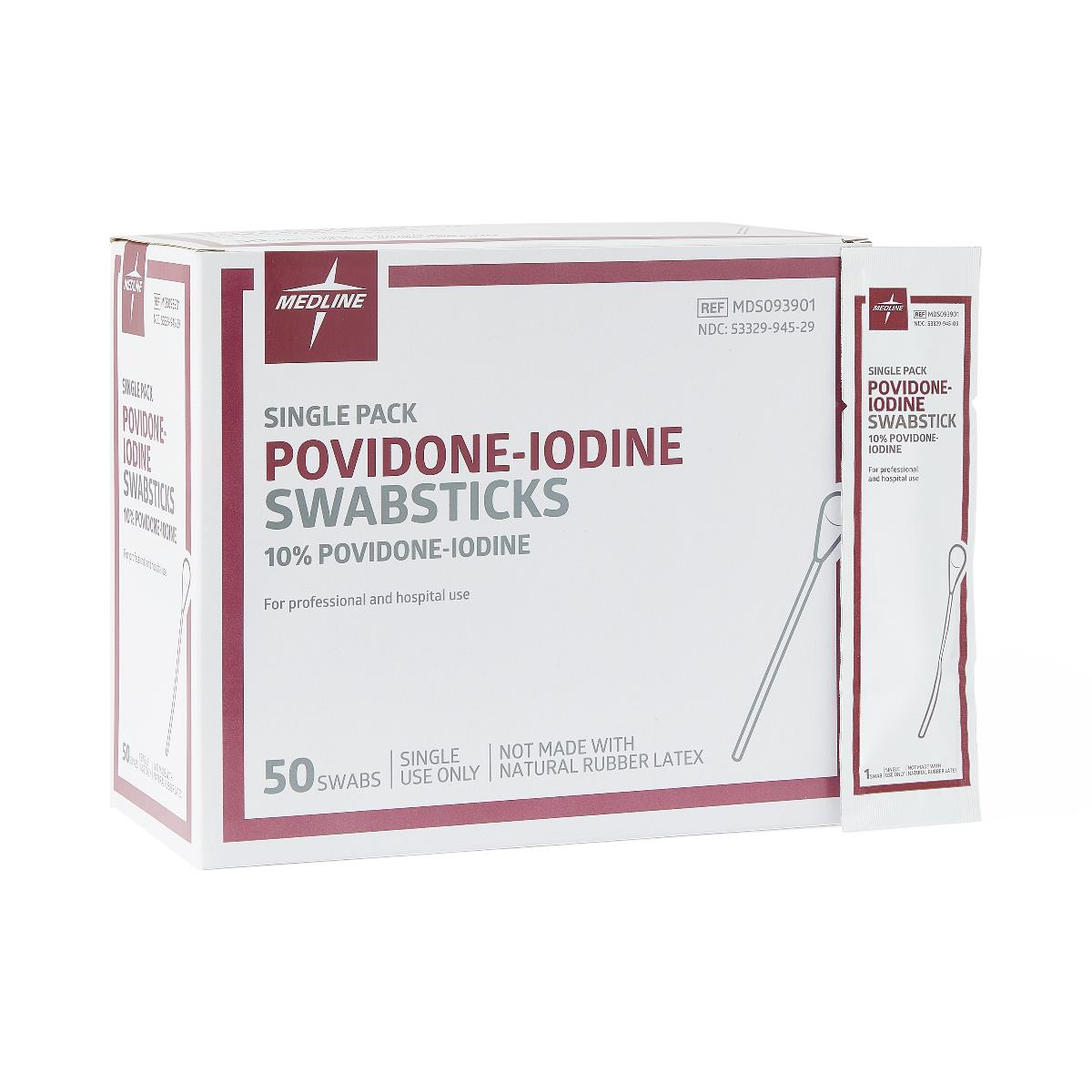 Medline Povidone-Iodine Swabsticks