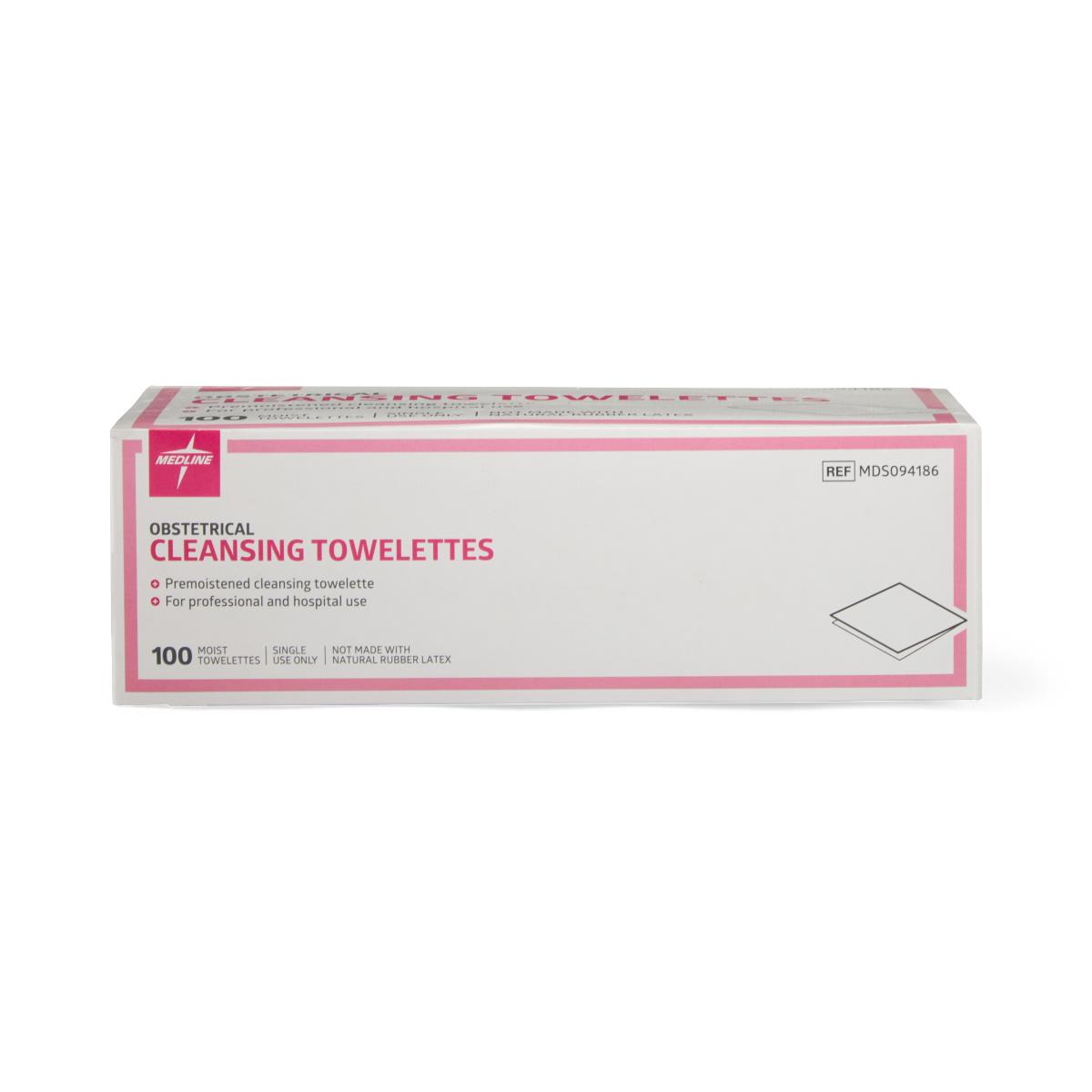 Medline Obstetrical Cleaning Towelettes, close-up of towelette texture and moisture.