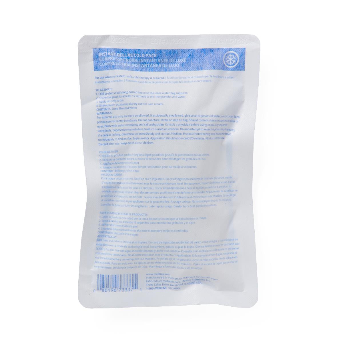 Instant Cold Pack With Cover Medline Deluxe General Purpose Disposable