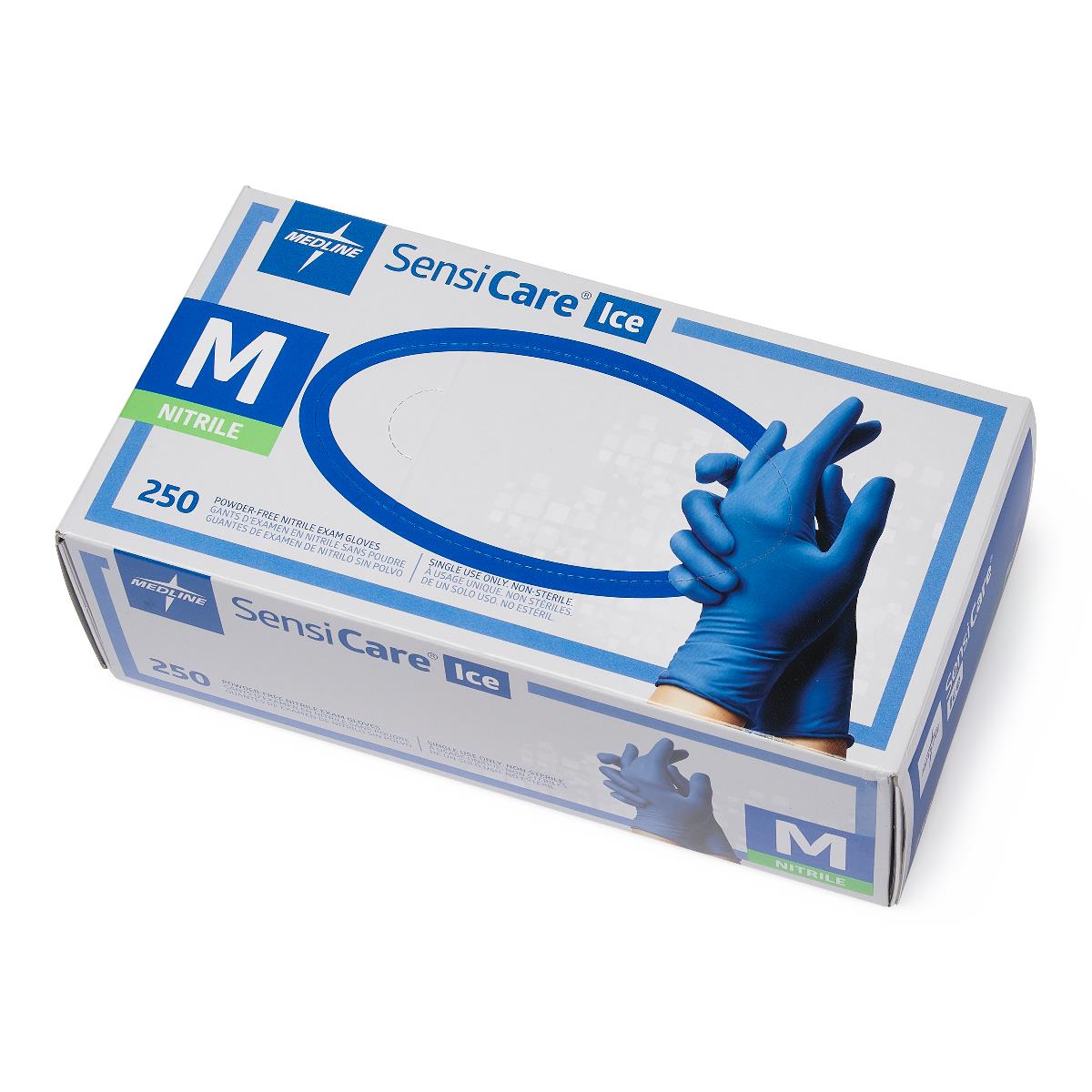 SensiCare Ice Blue Powder-Free Nitrile Exam Gloves - BeHope