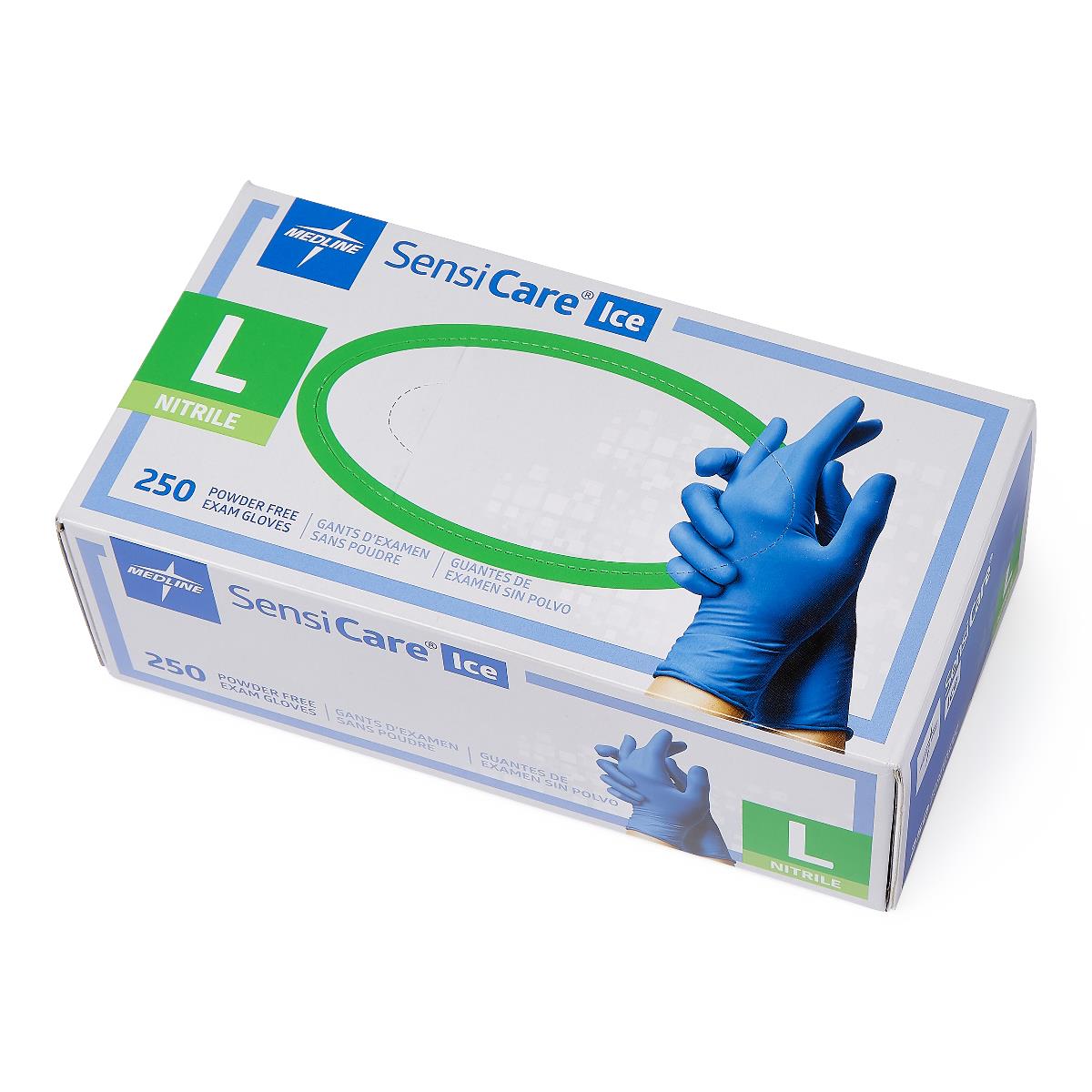 SensiCare Ice Blue Powder-Free Nitrile Exam Gloves - BeHope