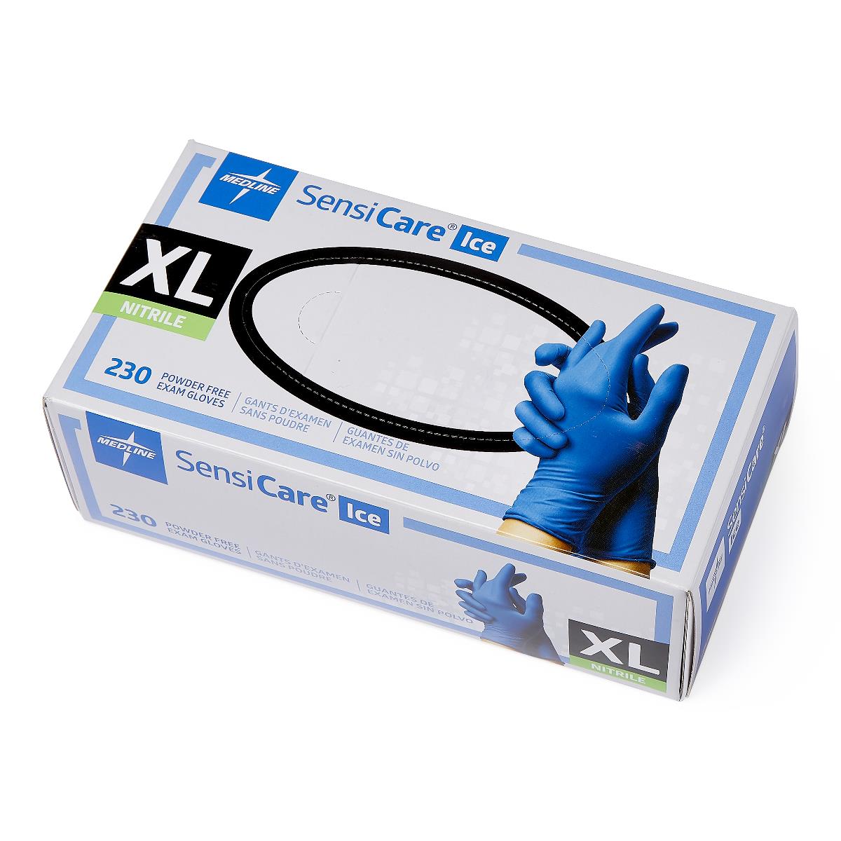 SensiCare Ice Blue Powder-Free Nitrile Exam Gloves - BeHope