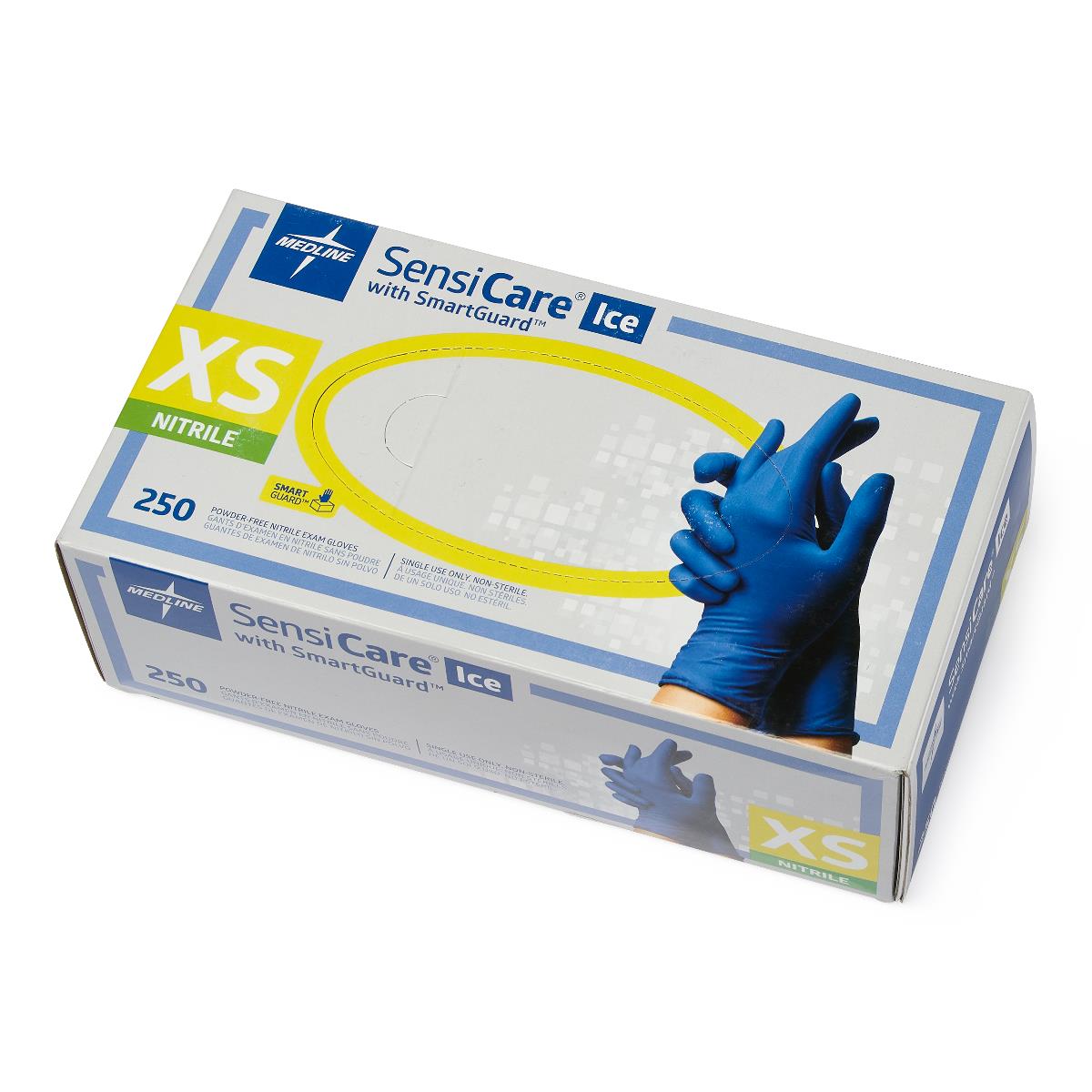 SensiCare Ice Blue Powder-Free Nitrile Exam Gloves - BeHope