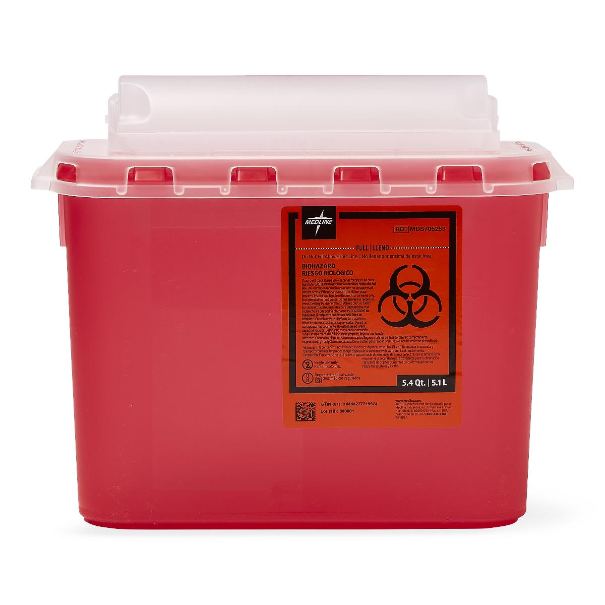 Medline Biohazard Patient Room Sharps Disposal Containers