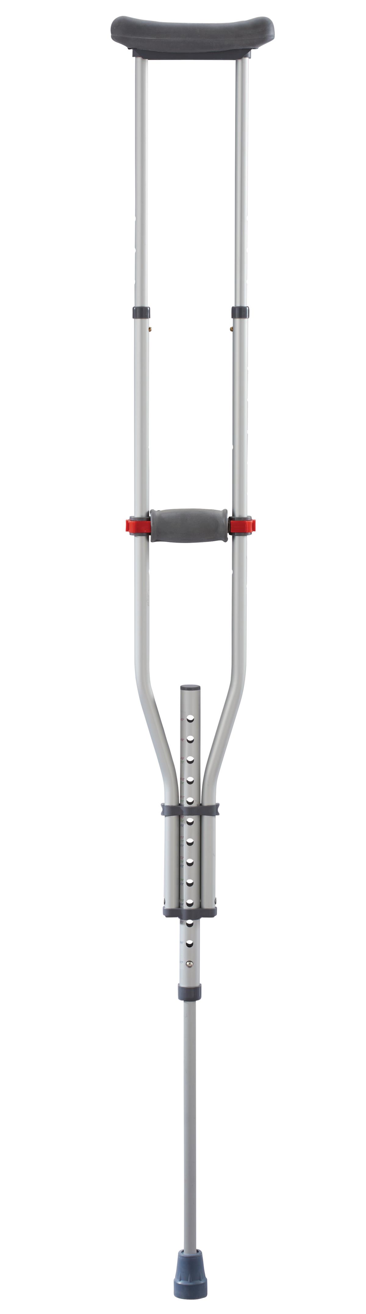 Medline Quick-Fit Aluminum Crutches with Red Dot Hand Grip - BeHope