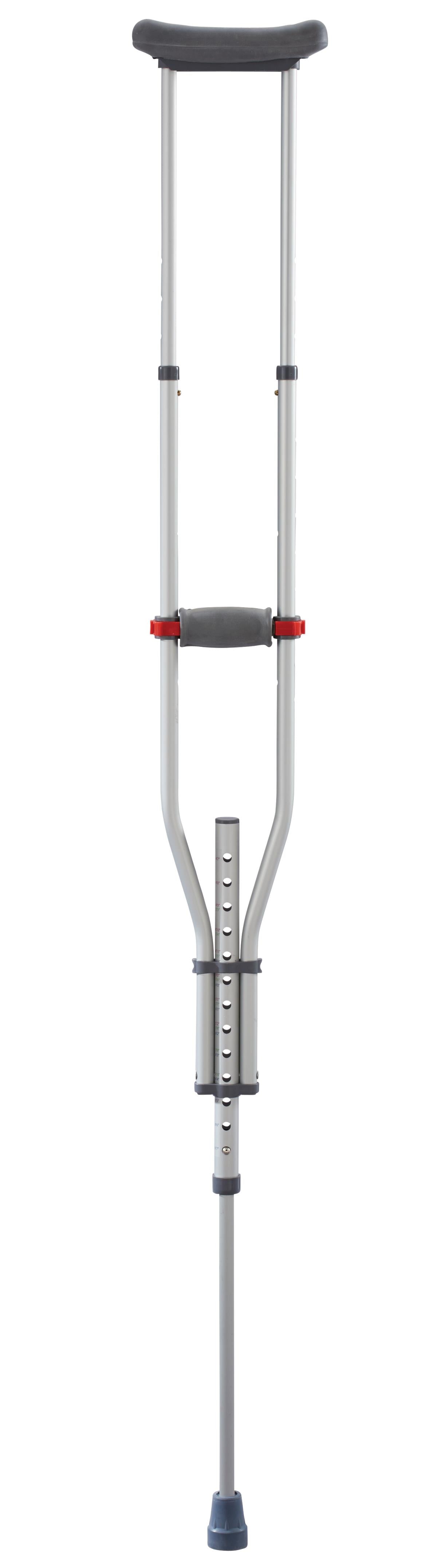 Medline Quick-Fit Aluminum Crutches with Red Dot Hand Grip - BeHope