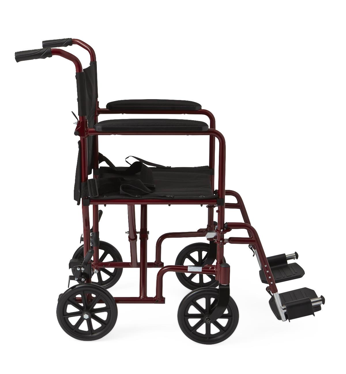 Medline Basic Aluminum Transport Chair with 8" Wheels