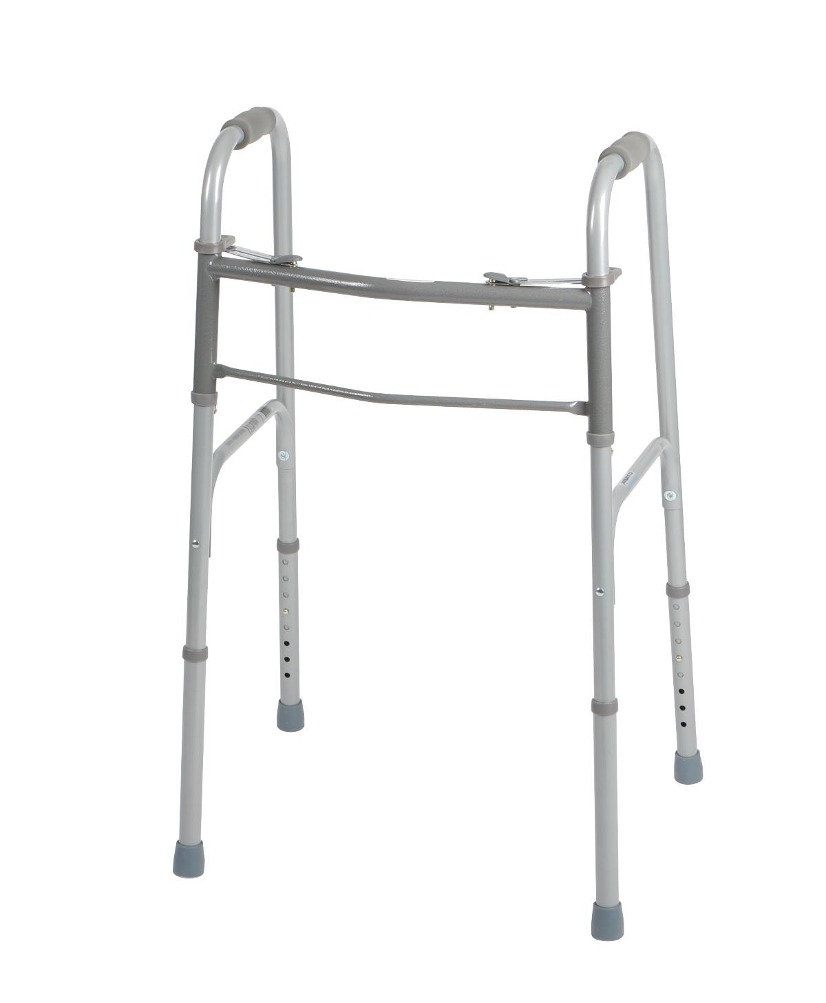 Medline Two-Button Folding Walkers without Wheels