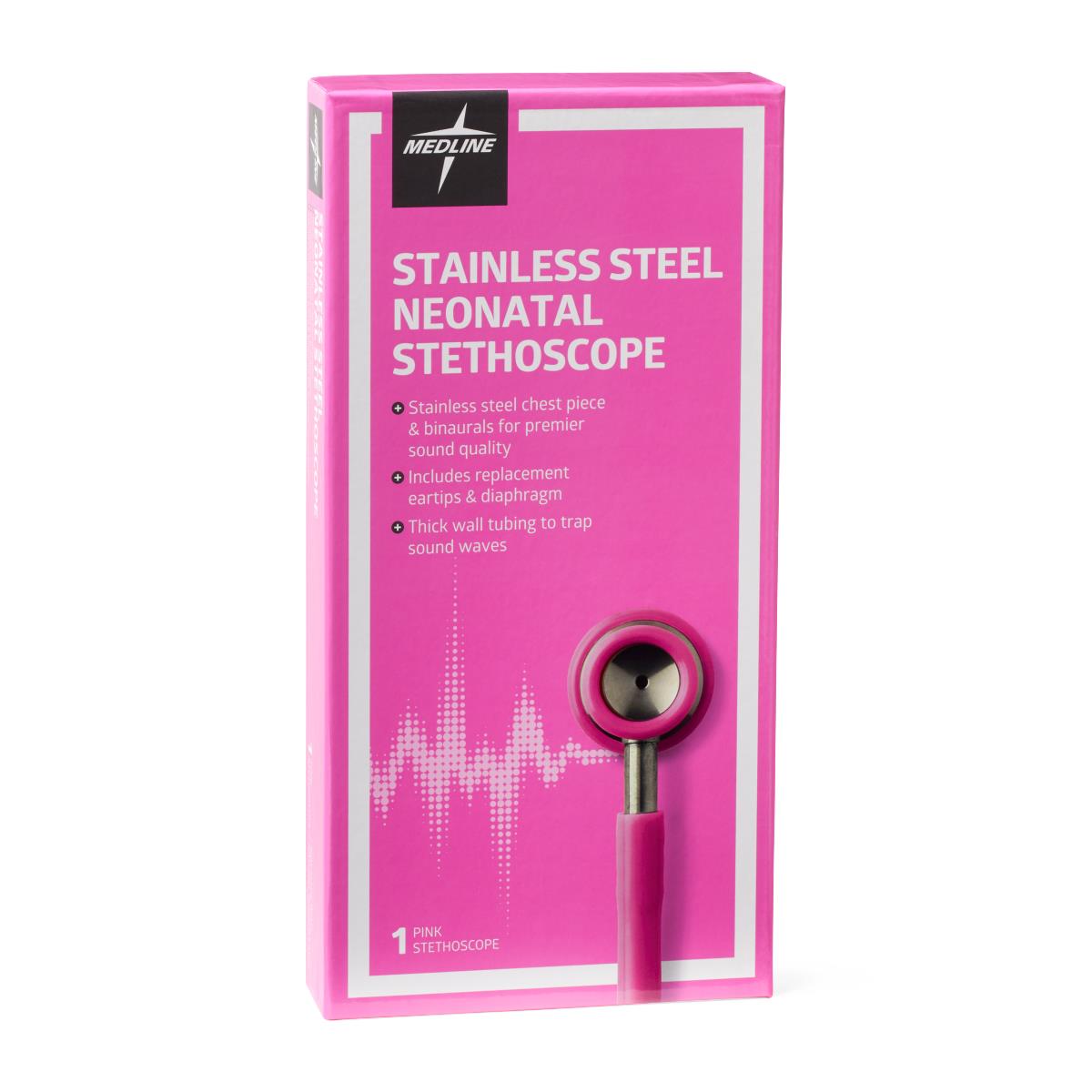 Medline Elite Stainless Steel Neonatal Stethoscopes
