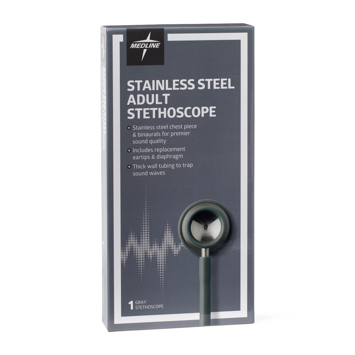 Medline Adult Stainless Steel Stethoscopes