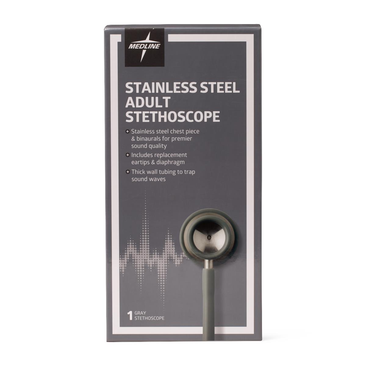 Medline Adult Stainless Steel Stethoscopes