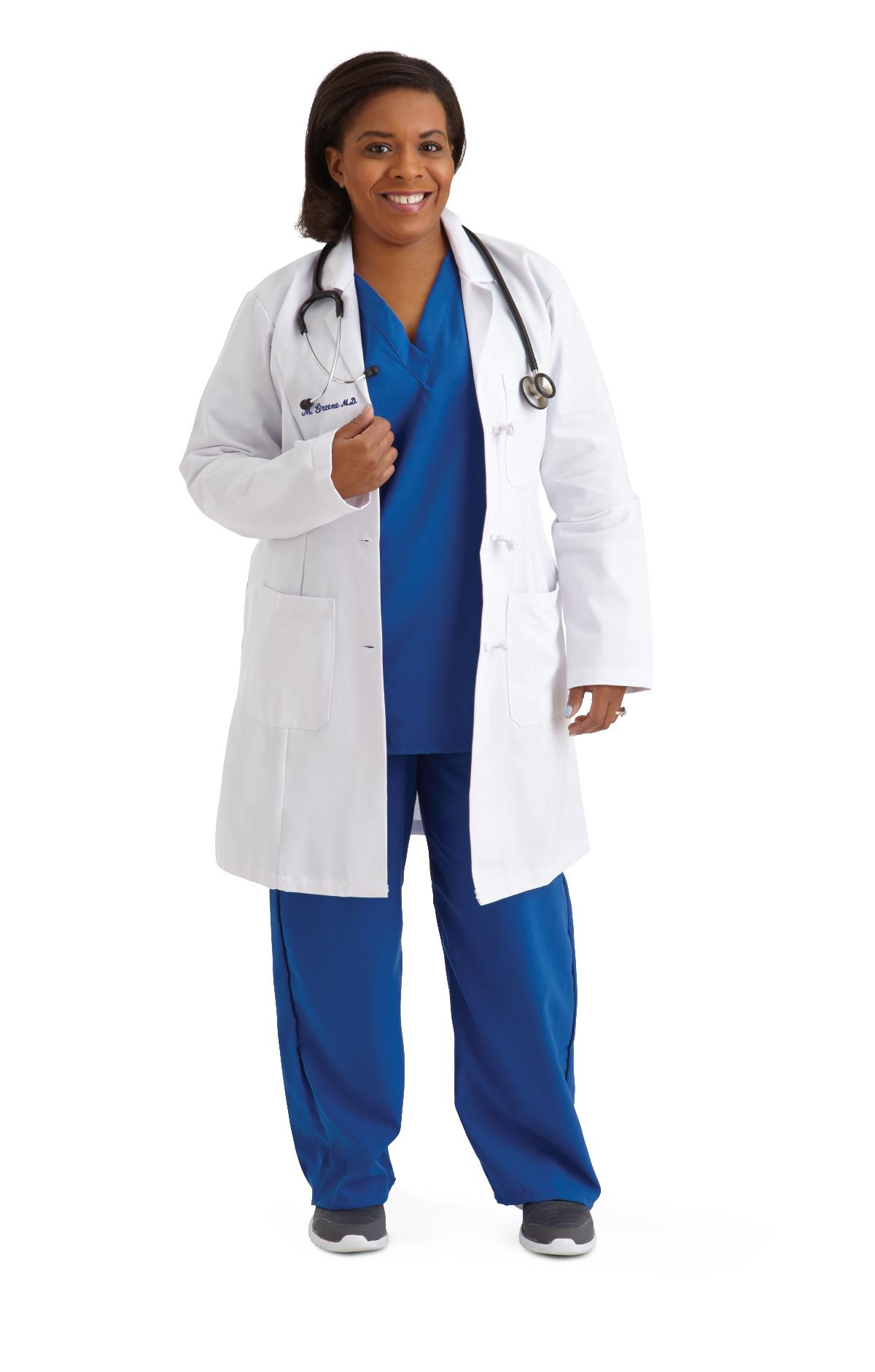 Medline Refine Women's 4-Pocket Full-Length Lab Coats