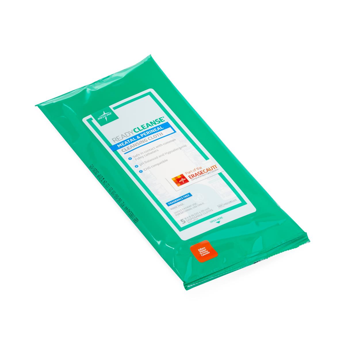 Readycleanse Perineal Care Cleansing Cloths, open package view.