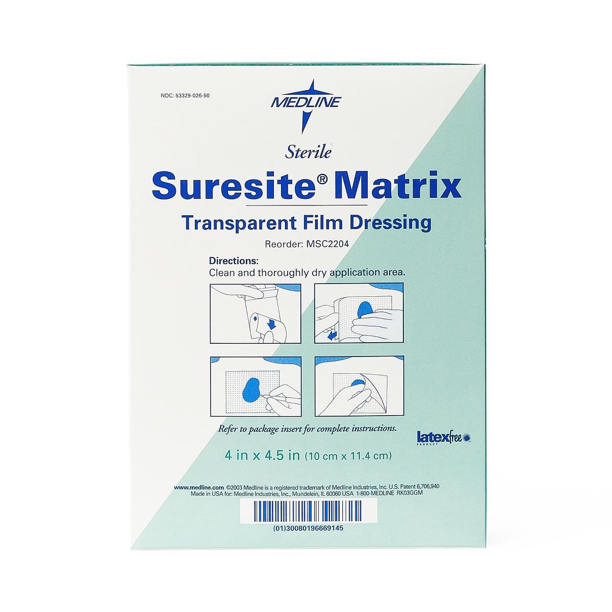 SureSite Matrix Transparent Film Dressing