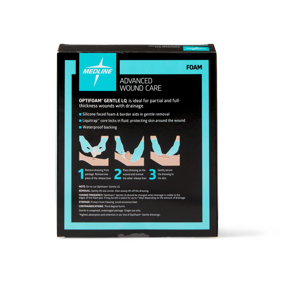 Optifoam Gentle LQ Silicone-Faced Foam Wound Dressings