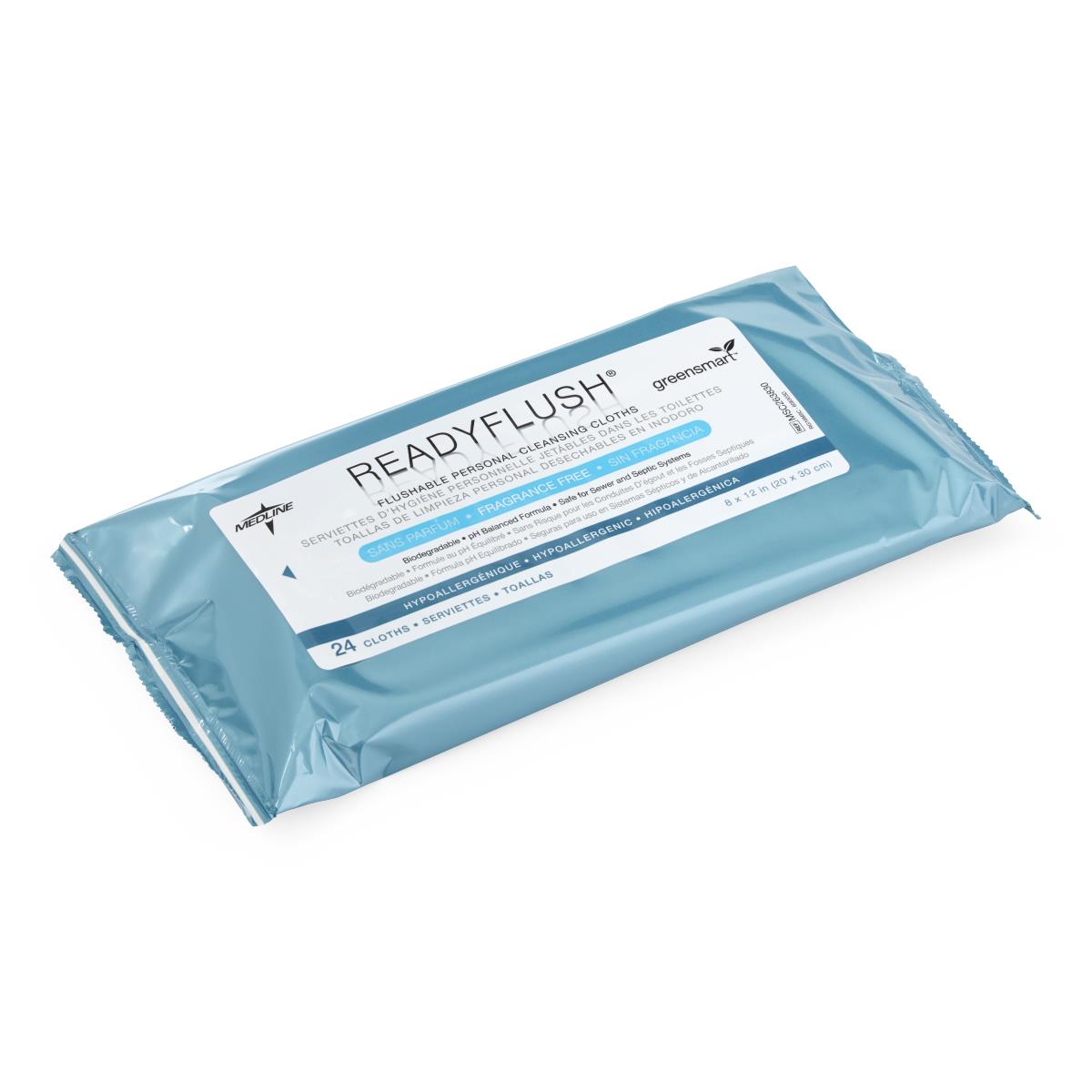 Readyflush Biodegradable Flushable Wipes, showing texture or material.