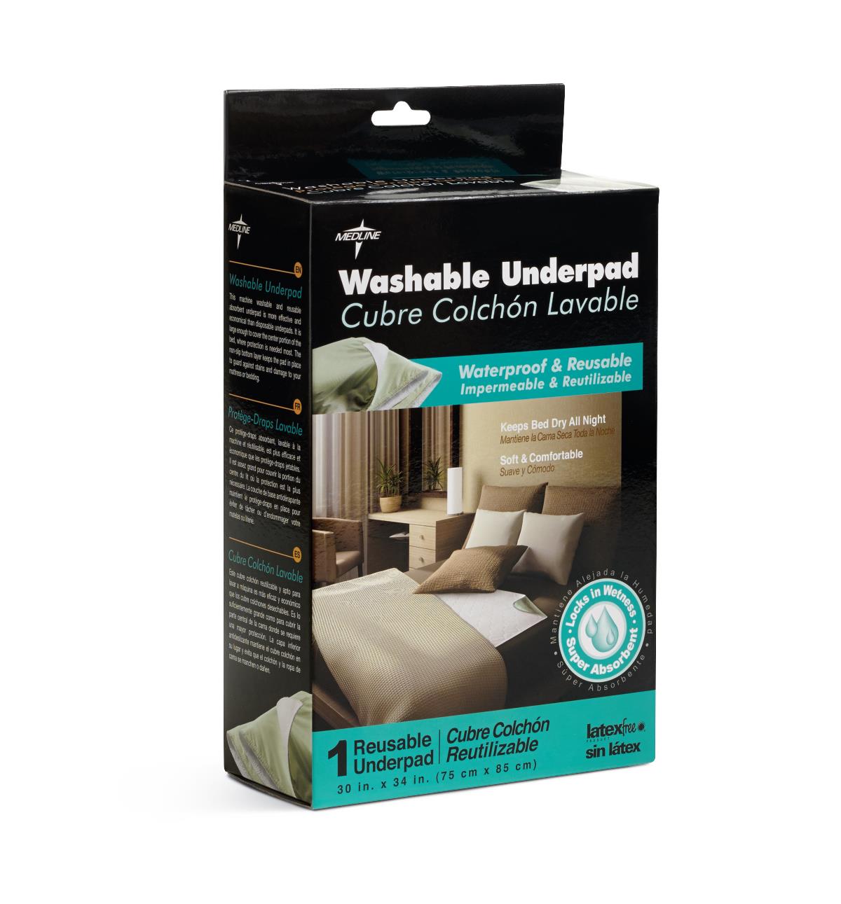 Medline Washable Underpads in Retail Packaging