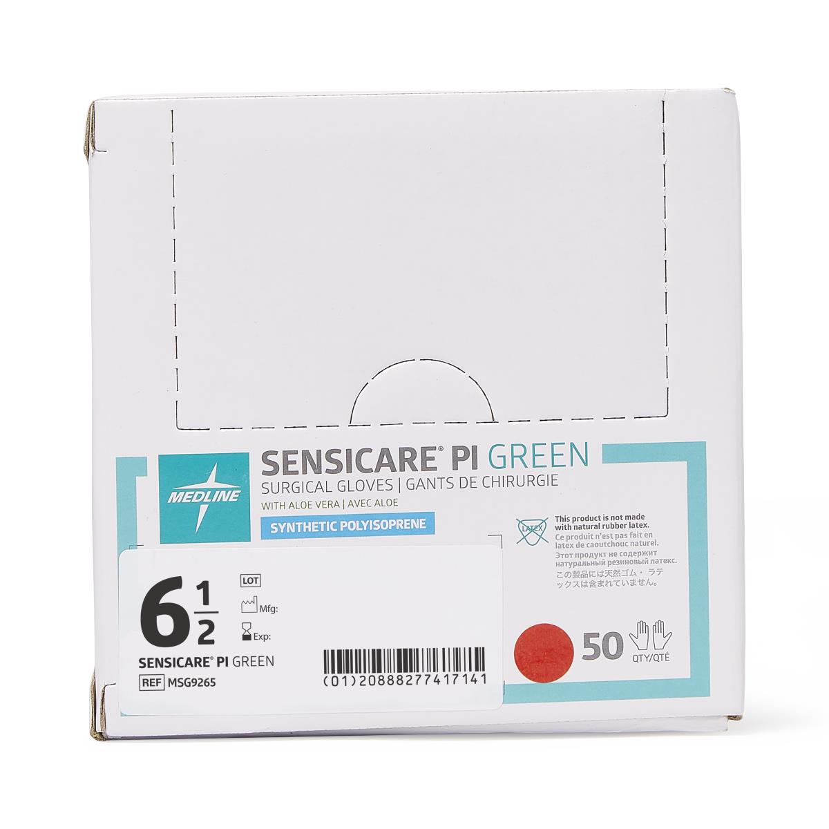 SensiCare PI Green Surgical Gloves