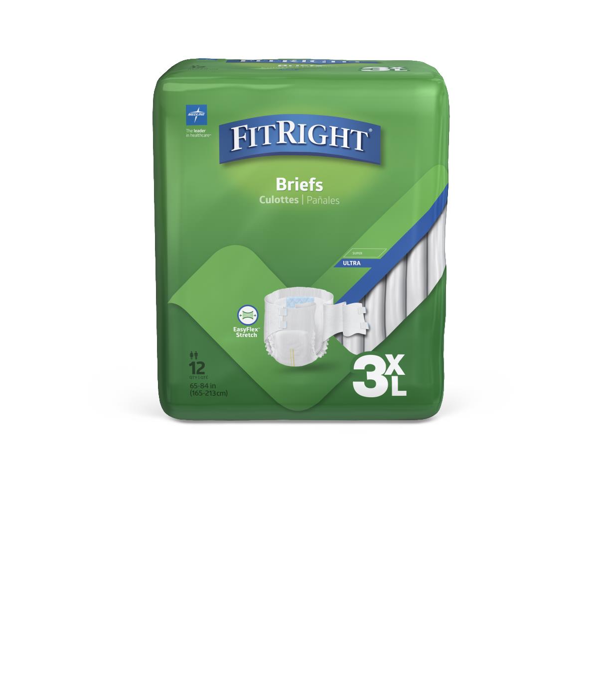 FitRight 3XL Cloth-Like Adult Incontinence Briefs - BeHope