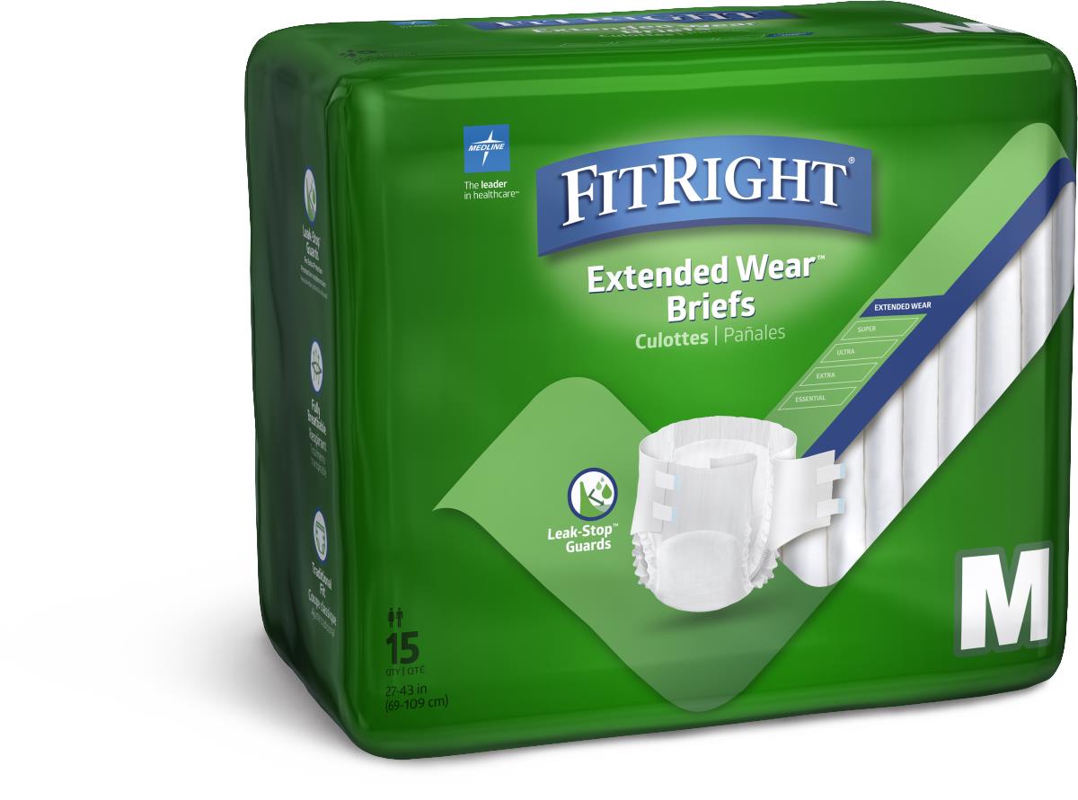 FitRight Extended Wear High-Capacity Adult Incontinence Briefs