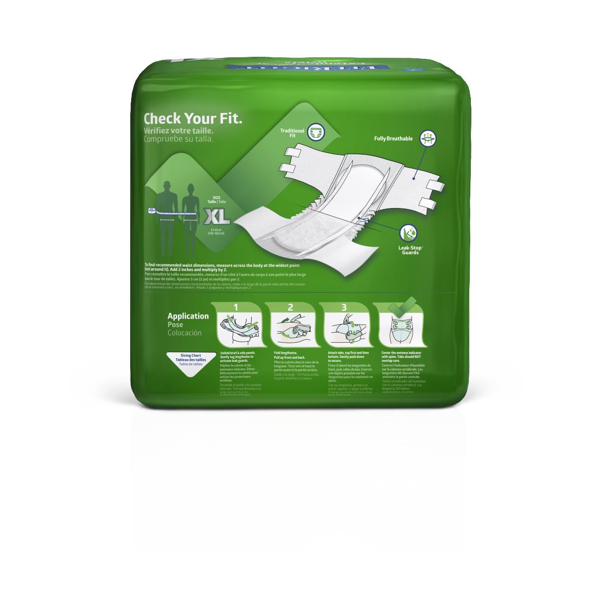 FitRight Extended Wear High-Capacity Adult Incontinence Briefs