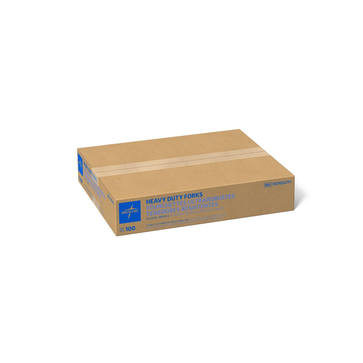 Medline Disposable White Plastic Forks