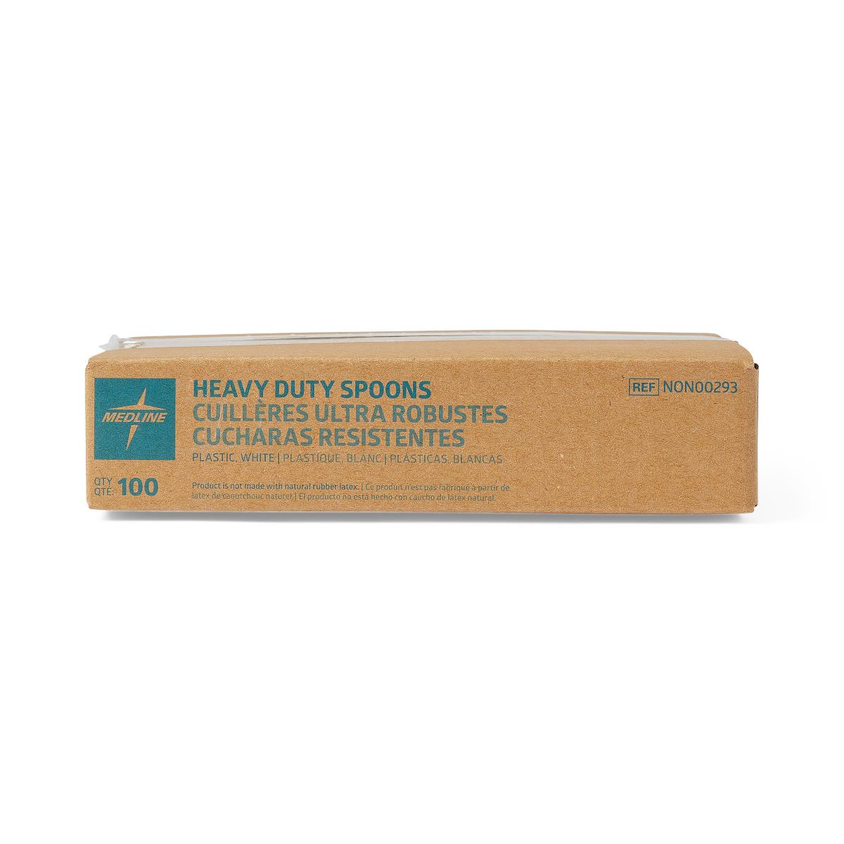 Medline Disposable White Plastic Spoons