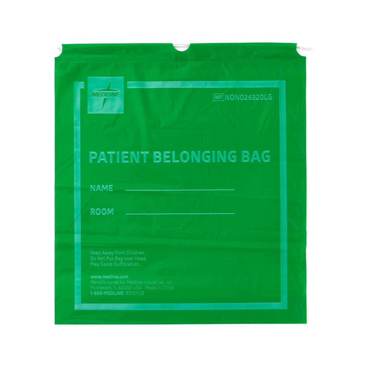 Medline Plastic Patient Belongings Bags with Drawstring - BeHope