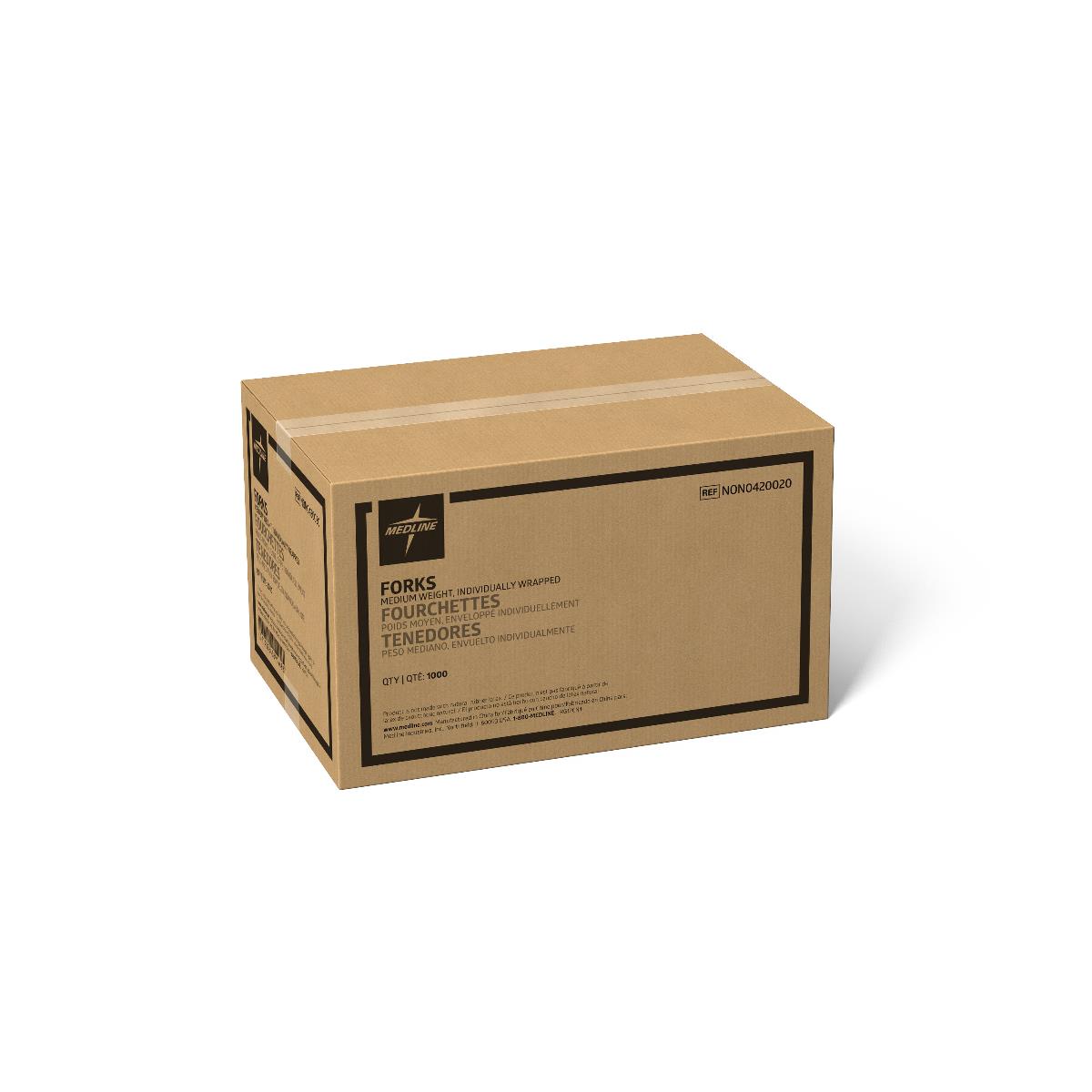 Medline Disposable White Plastic Forks