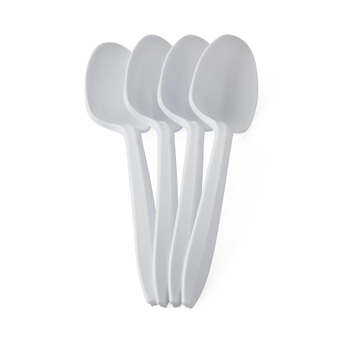 Medline Disposable White Plastic Spoons