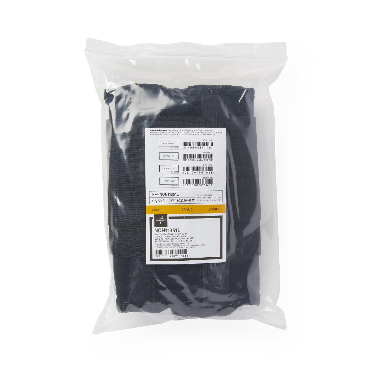 Medline Standard Back Support with Suspenders