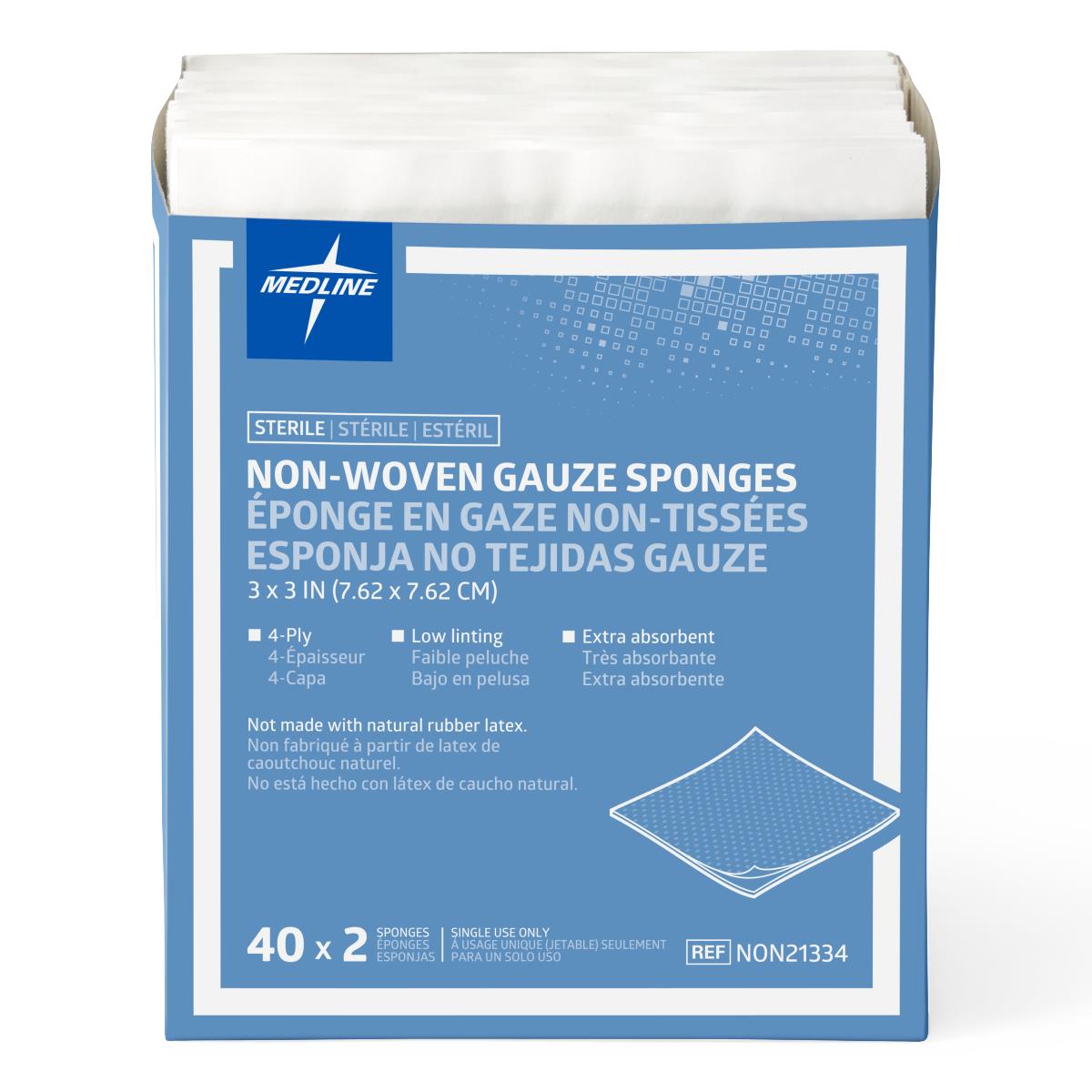 Medline Standard Sterile Nonwoven Gauze Sponges