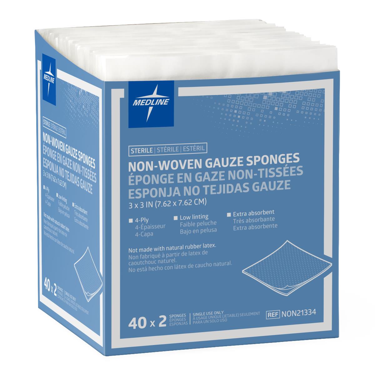 Medline Standard Sterile Nonwoven Gauze Sponges