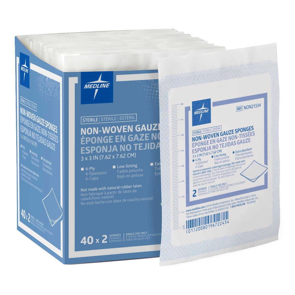 Medline Standard Sterile Nonwoven Gauze Sponges - BeHope