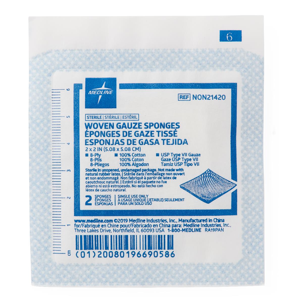 Medline Sterile 100% Cotton Woven Gauze Sponges - BeHope