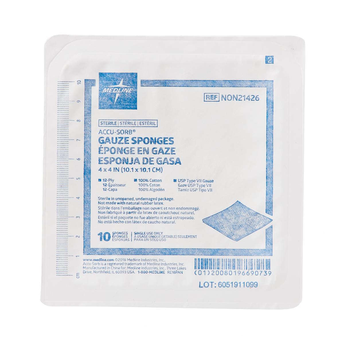 Medline Sterile 100% Cotton Woven Gauze Sponges - BeHope