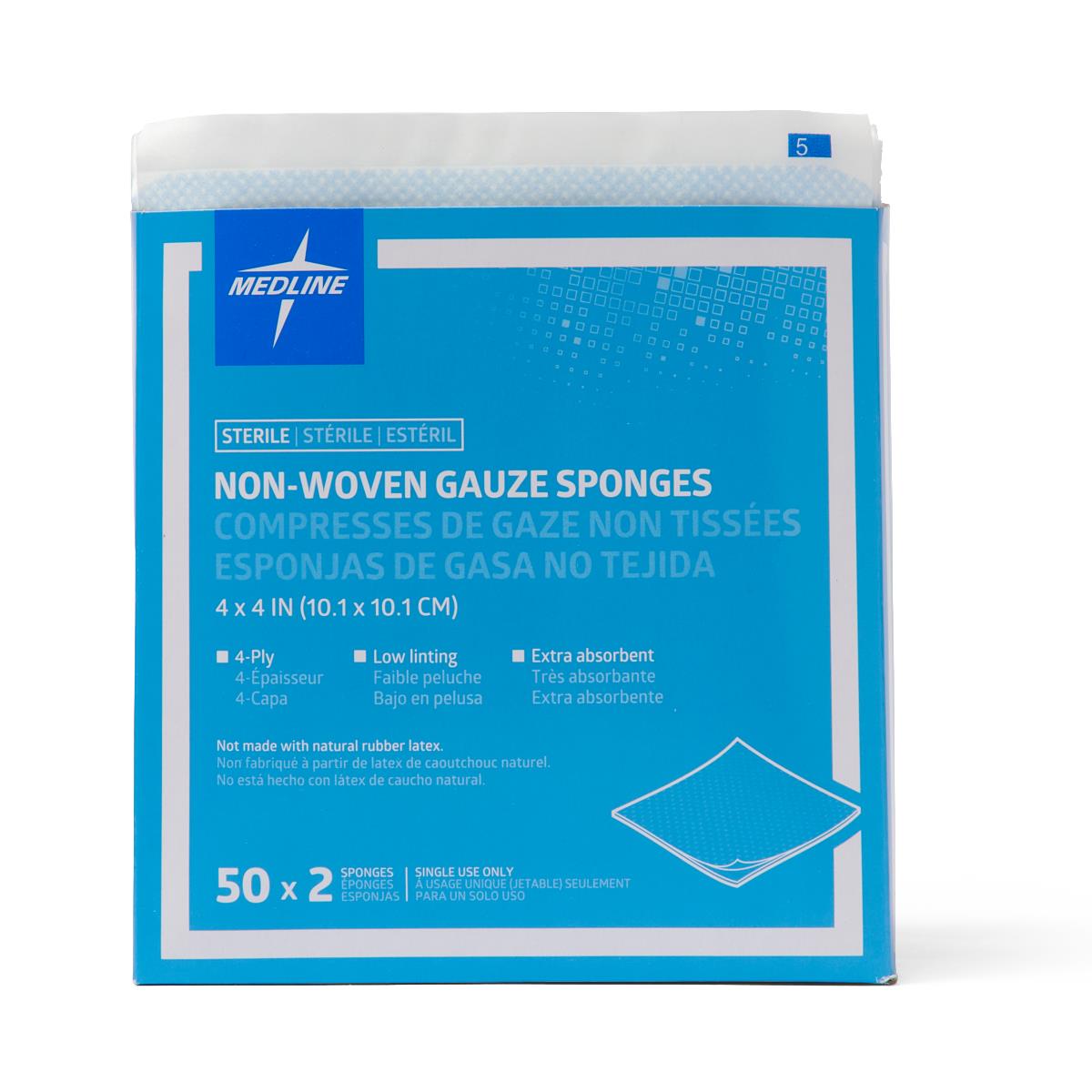 Medline Standard Sterile Nonwoven Gauze Sponges