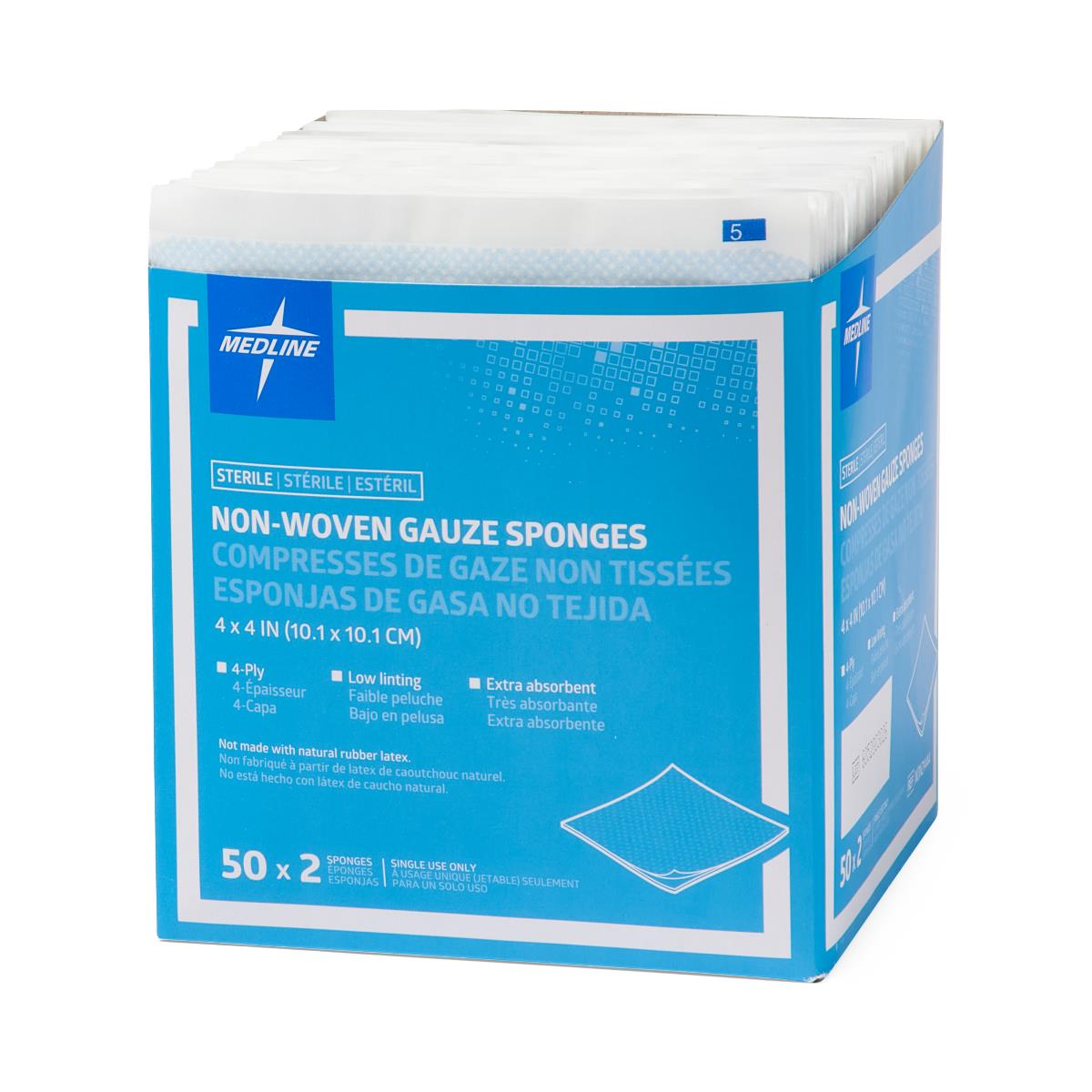 Medline Standard Sterile Nonwoven Gauze Sponges