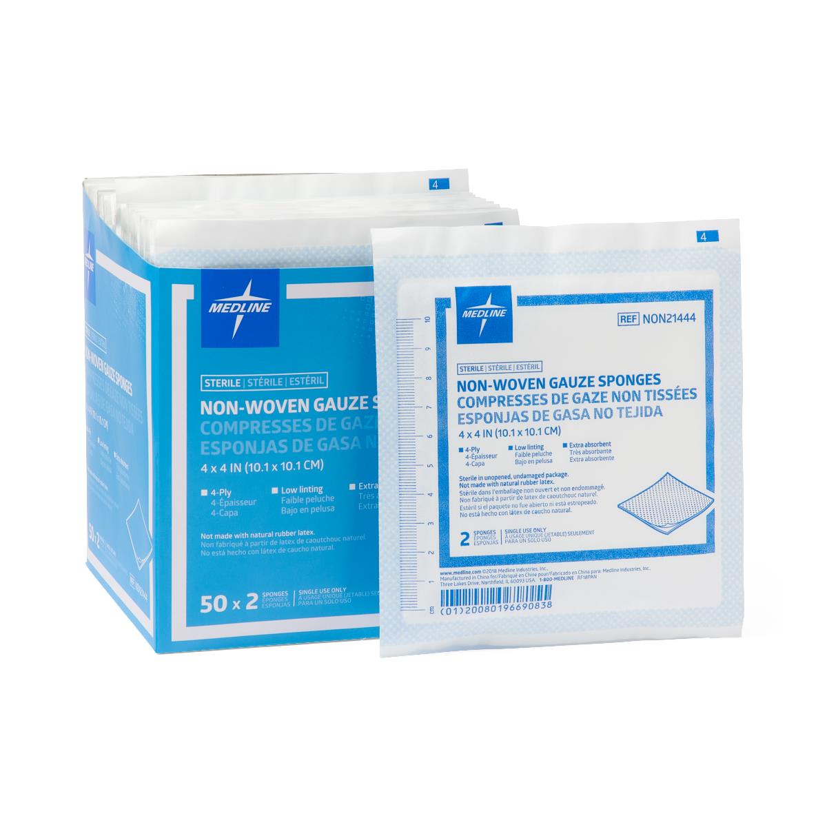 Medline Standard Sterile Nonwoven Gauze Sponges - BeHope